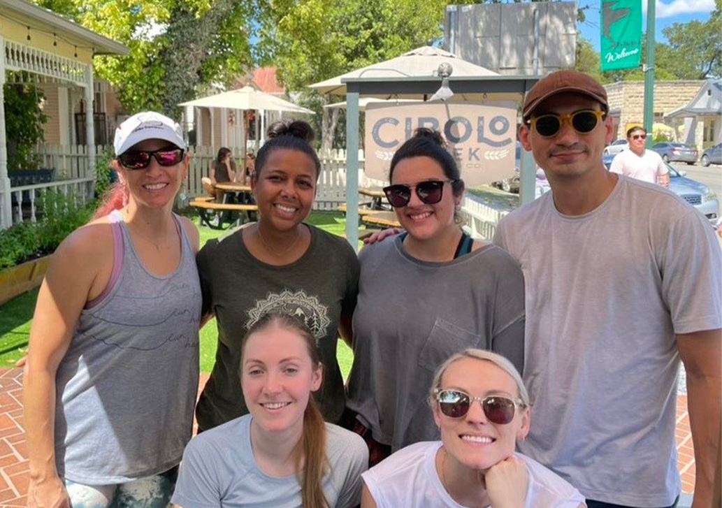 A group of residents on a wellness event for a hike at Cibolo